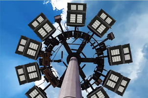 Ledlys for belysning av uteområder, terminaler, parkering og oppstillingsplasser. Ledlys tårn.